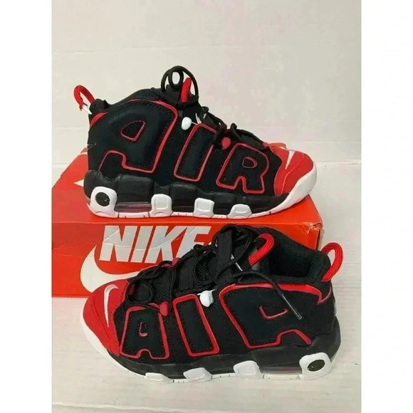 -814 Nike Youths Air More Uptempo, Black/White-US 6 YOUTHS - Picture 1 of 5